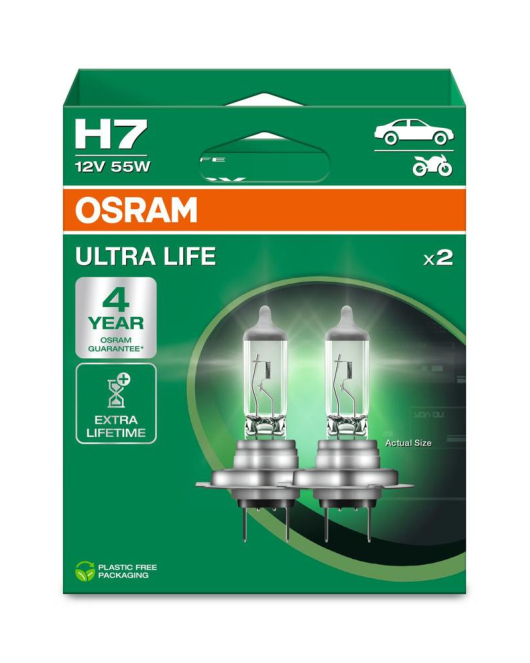 SET 2 BECURI 12V H7 55 W ULTRA LIFE OSRAM