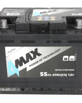 Acumulator 4MAX 12V 55Ah/470A (R+ borna standard) 242x175x190 B13 - flansa de montare 10.5 mm (pornire)